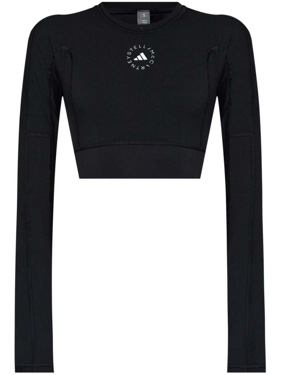 logo-print crop top