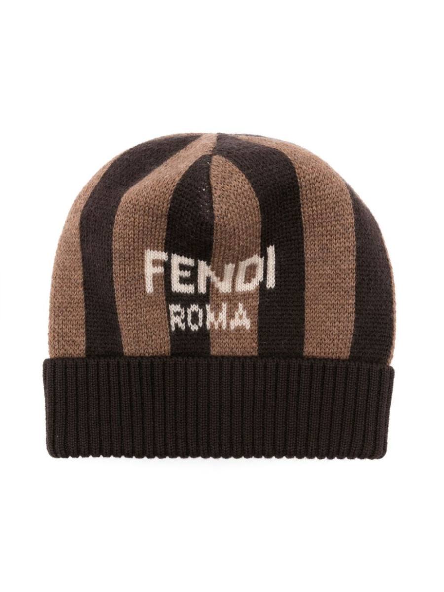 striped virgin-wool beanie