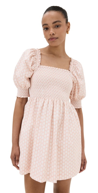 Hill House Home The Athena Nap Dress Baroque Shells in Pale Coral