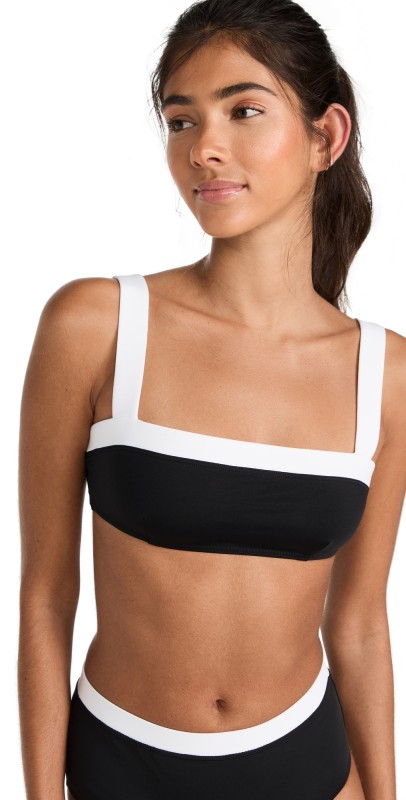 STAUD Liv Bikini Top Black/White