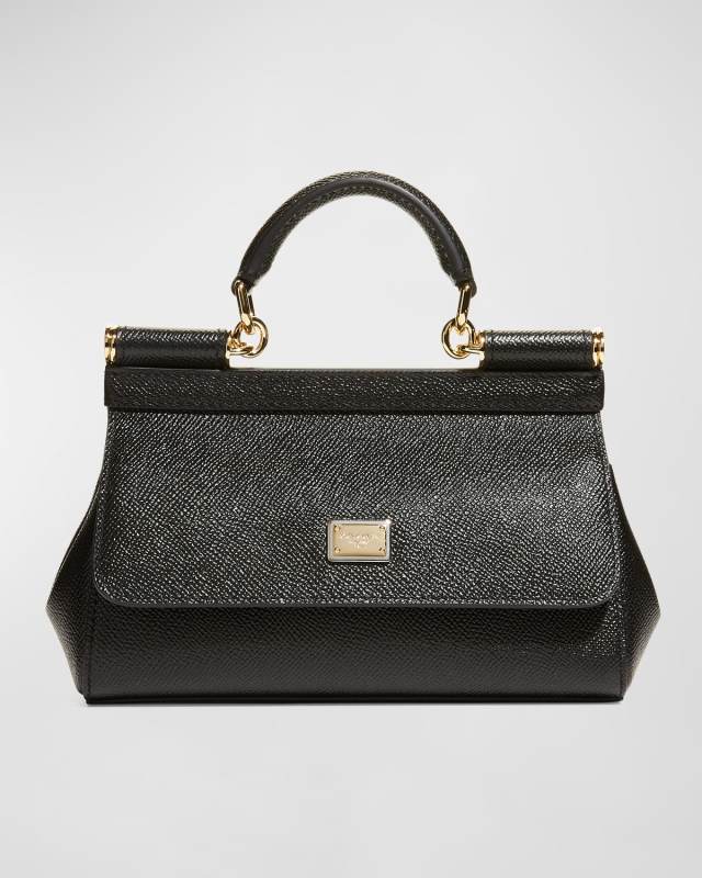 Sicily Small Leather Top-Handle Bag