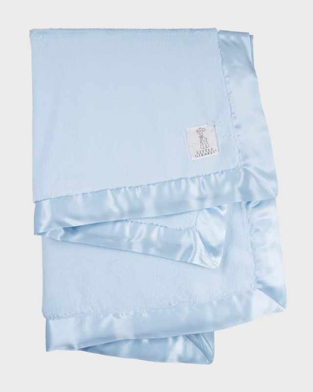 Luxe Solid Plush Baby Blanket w/ Satin Border