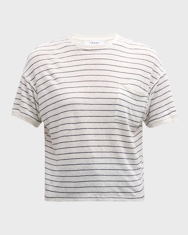 Crewneck Linen Pocket T