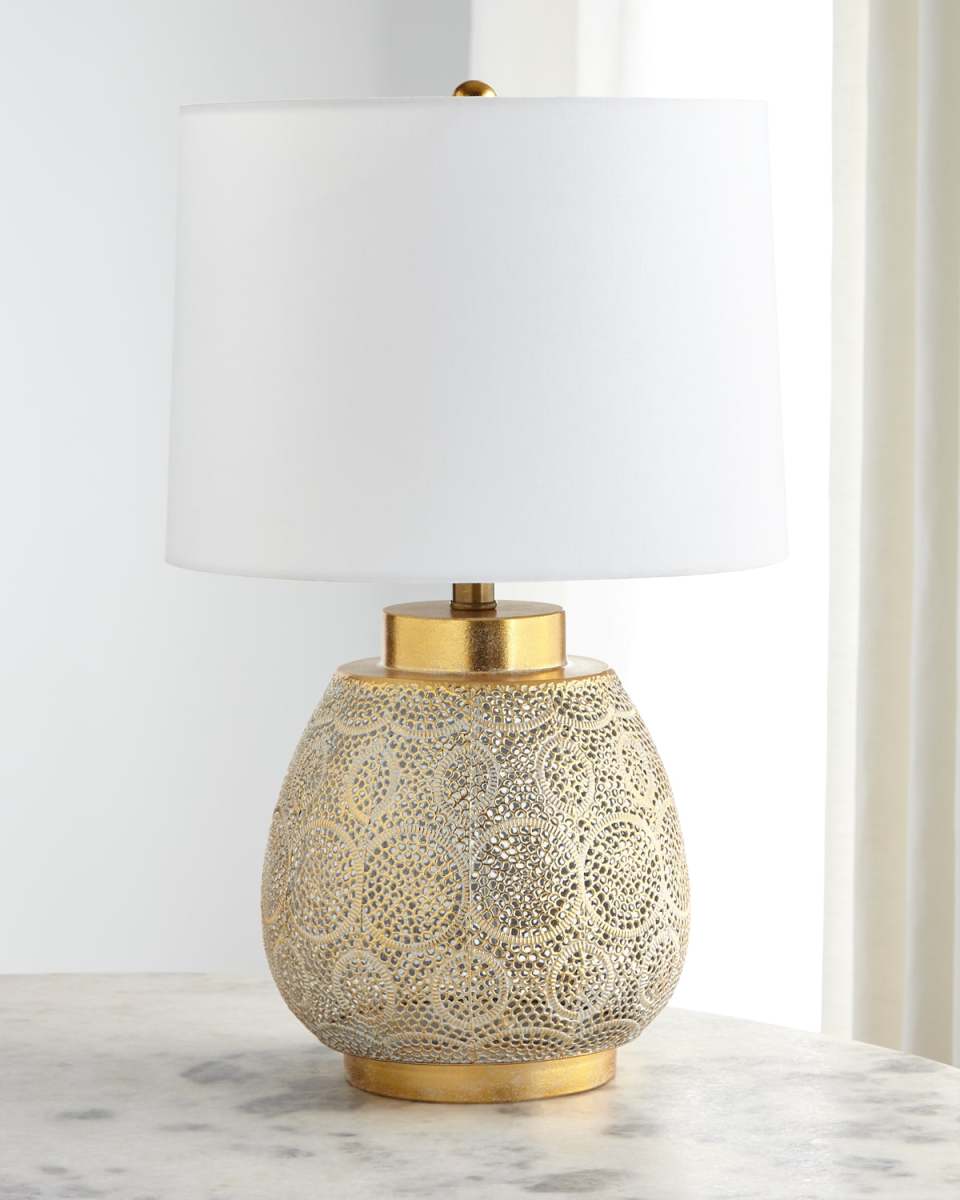 Pierced Metal Table Lamp