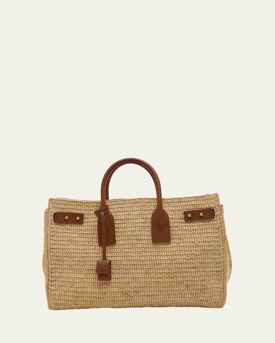 Sac De Jour Medium Top-Handle Bag in Raffia