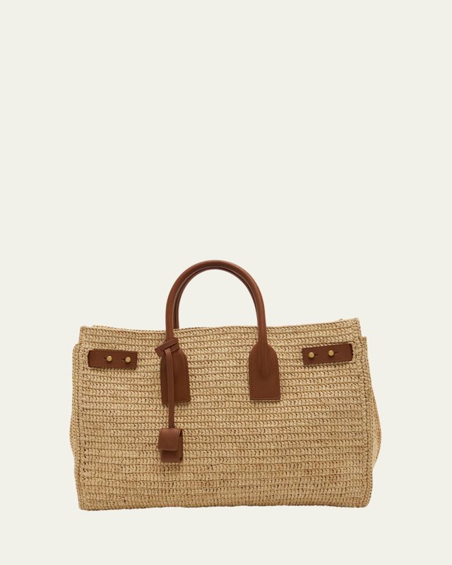 Sac De Jour Medium Top-Handle Bag in Raffia