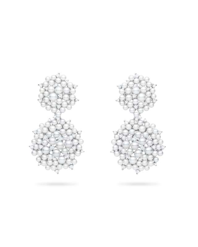 Lagrange 18K Pearl & Diamond Small Double-Dangle Earrings