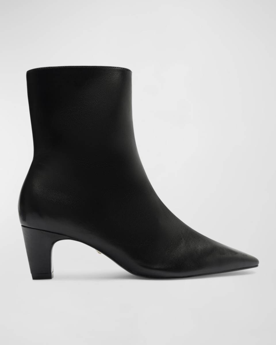 Dellia Leather Kitten Ankle Booties