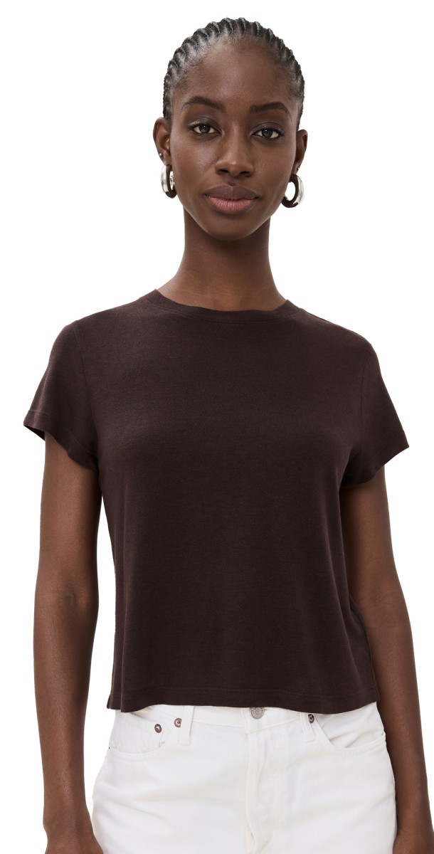 AGOLDE Adine Shrunken Tee Americano Heather