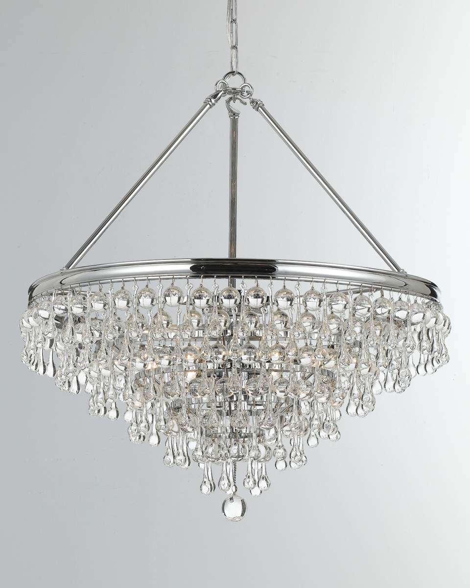 Calypso 8-Light Crystal Teardrop Chandelier