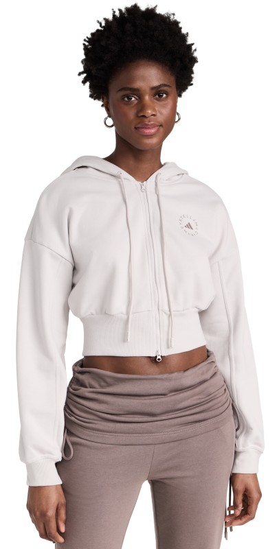 adidas by Stella McCartney Sportswear Cropped Hoodie Chalk Pearl