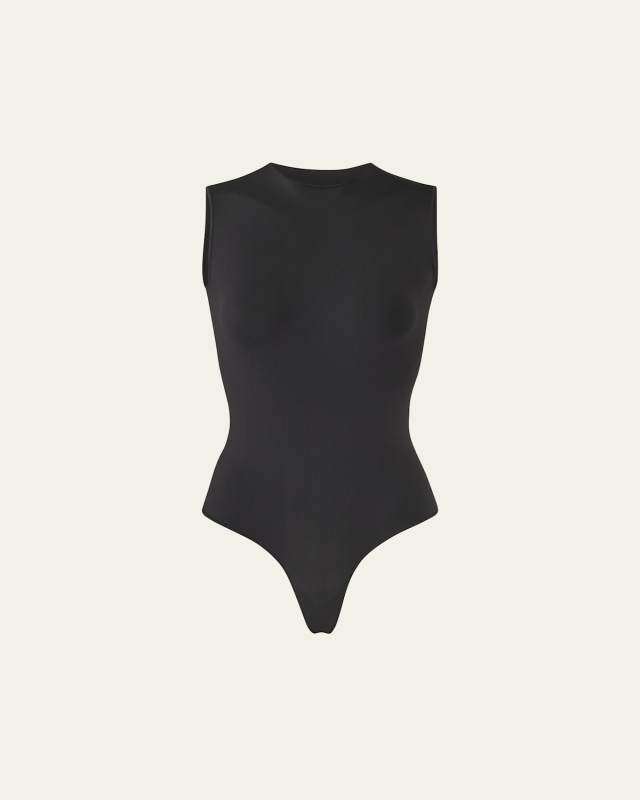 Essential Sleeveless Crewneck Thong Bodysuit