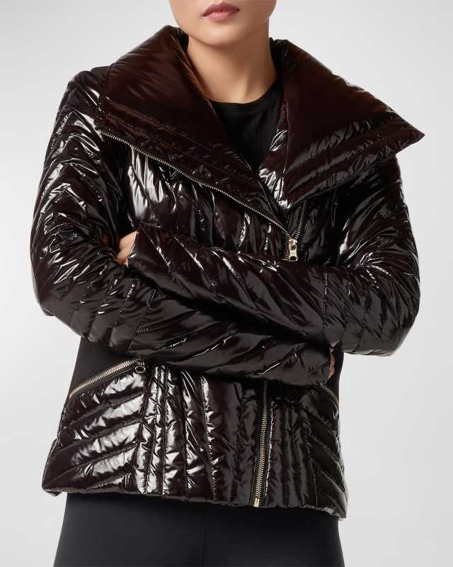 Motion Panel Shiny Puffer Jacket