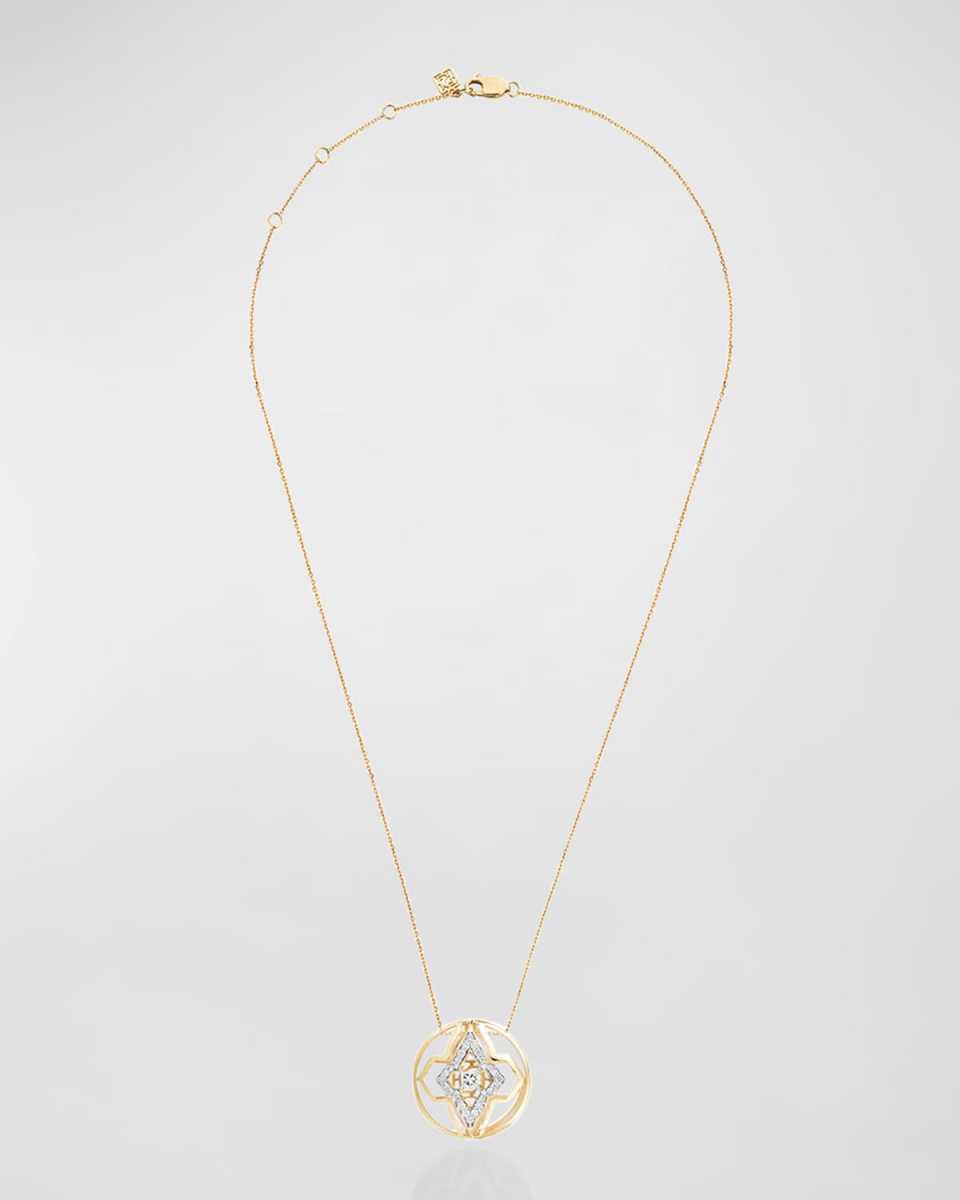 18K Yellow Gold Gold Pure Clear Kashmir Wanderlust Pendant Necklace, 16-18"L