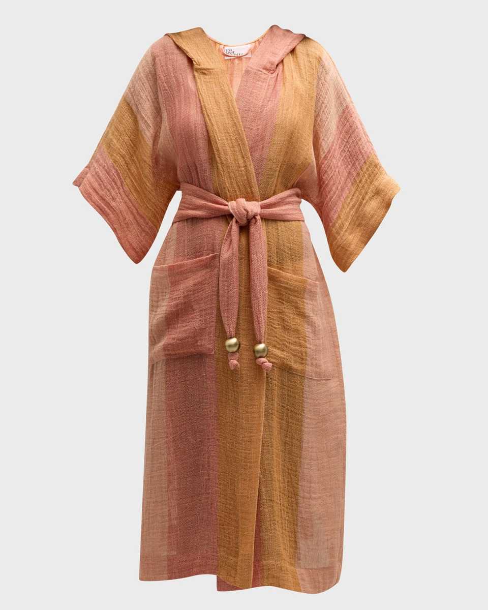 Striped Gauze Caftan Coverup