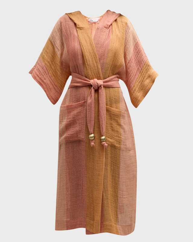 Striped Gauze Caftan Coverup