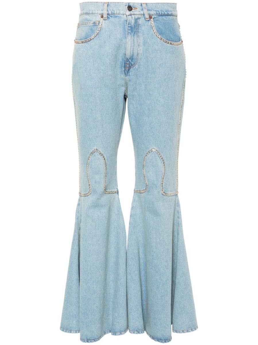 crystal-embellished flared jeans