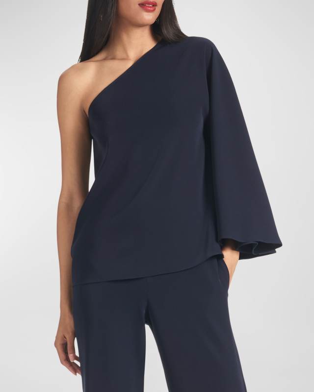 Morgan One-Shoulder Crepe Top