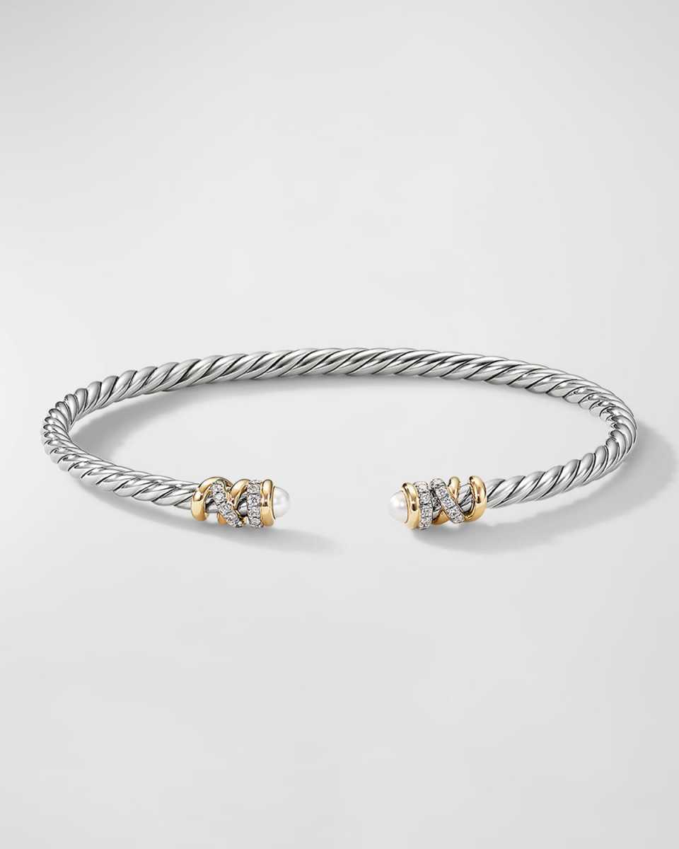 3mm Petite Helena Bracelet with Diamonds and 18K Gold in Silv