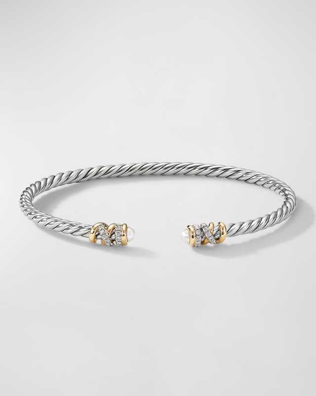 3mm Petite Helena Bracelet with Diamonds and 18K Gold in Silv