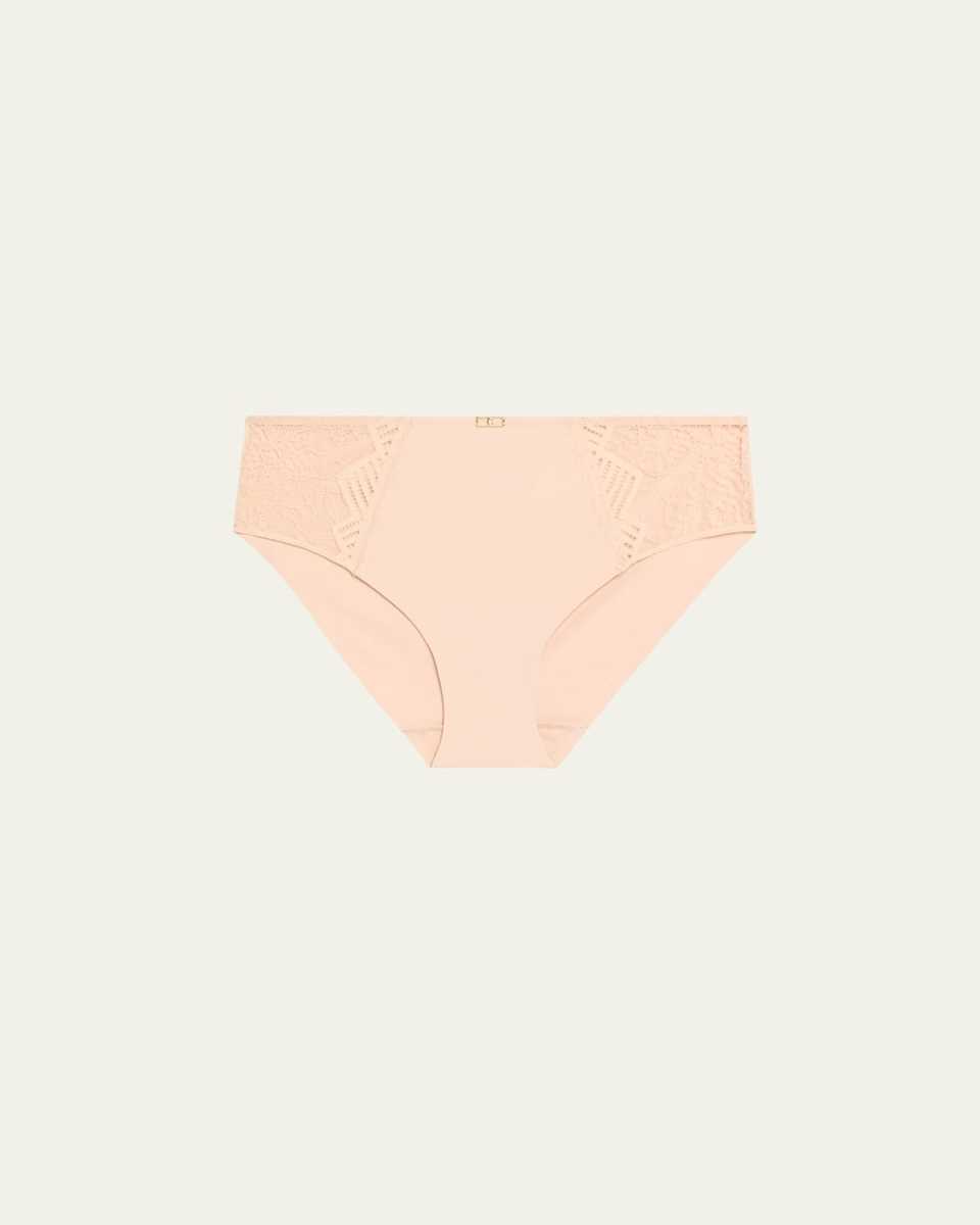 Lace-Paneled Bikini Briefs