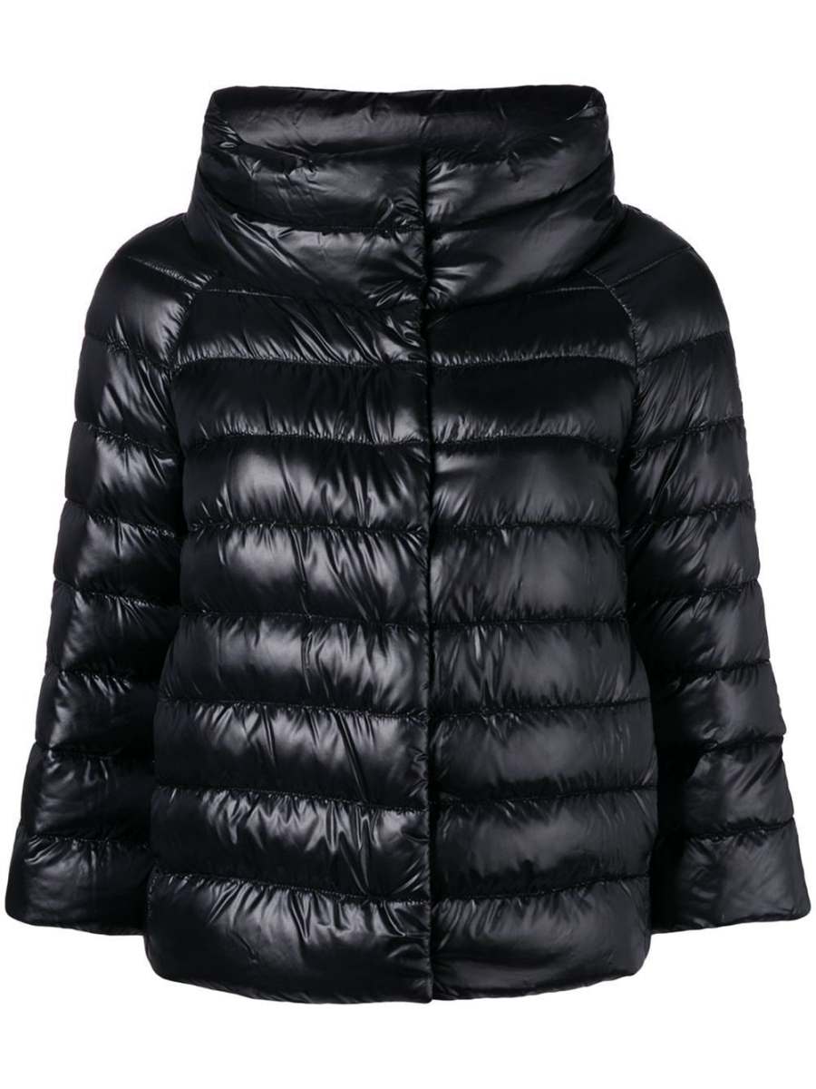 Ultralight quilted high-shine puffer jacket