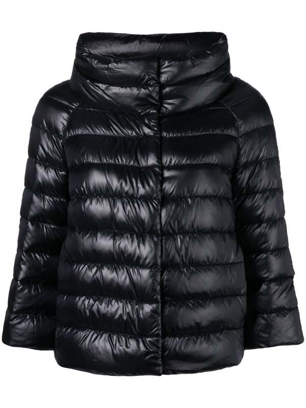 Ultralight quilted high-shine puffer jacket