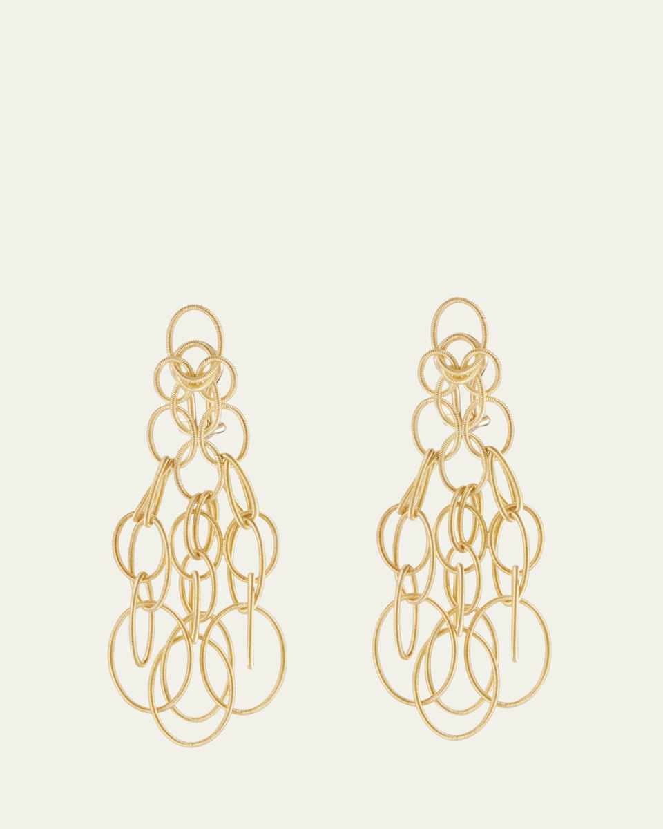 Hawaii 18K Yellow Gold Oval Link Pendant Earrings