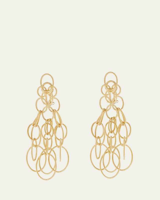 Hawaii 18K Yellow Gold Oval Link Pendant Earrings