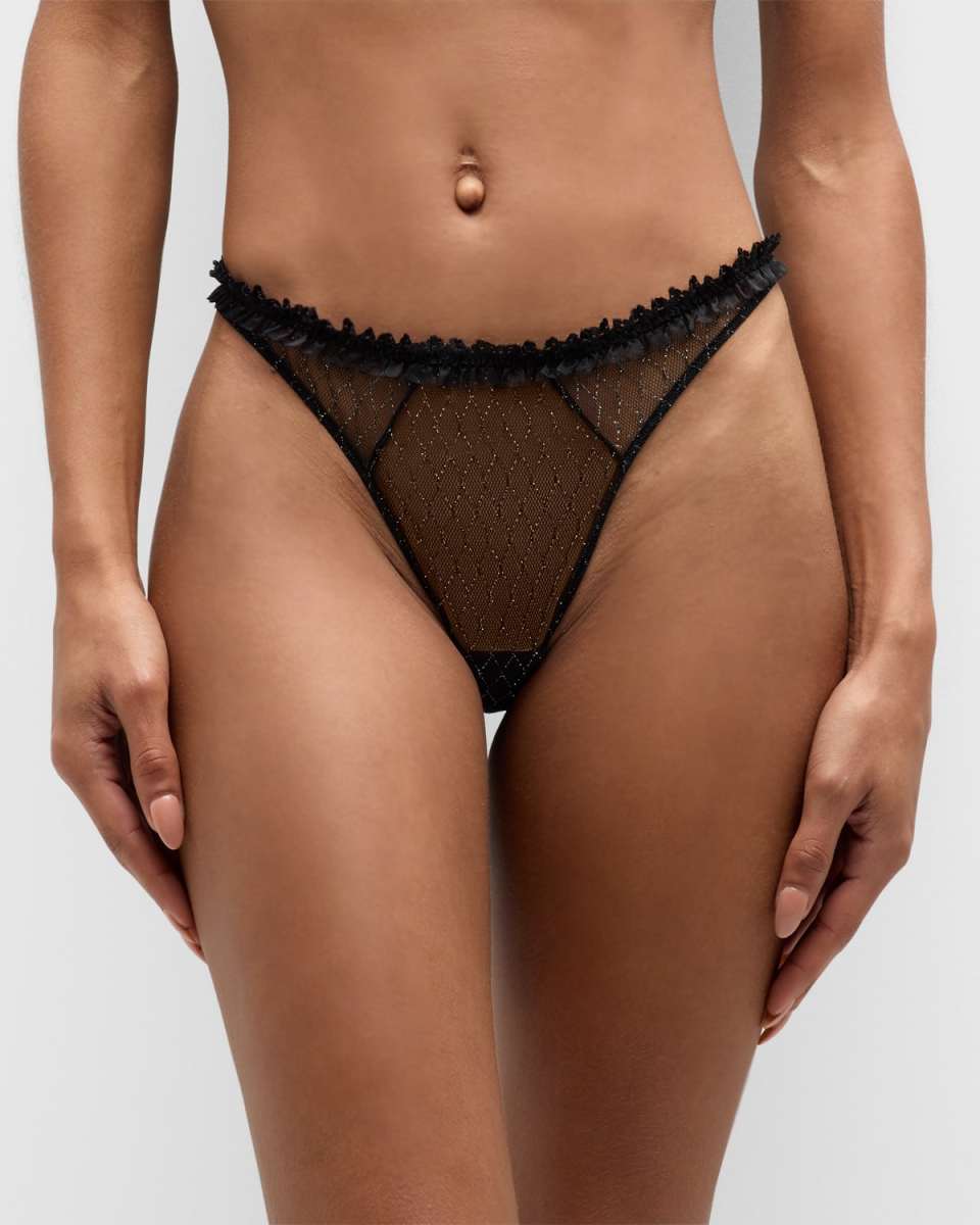 Les Follies High-Cut Embroidered G-String
