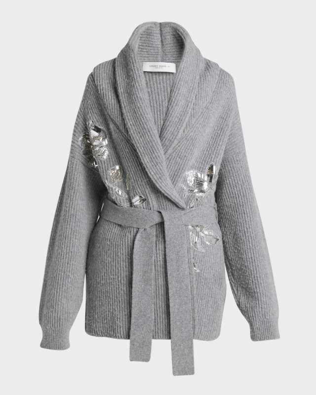 Journey Belted Floral Embroidered Cardigan