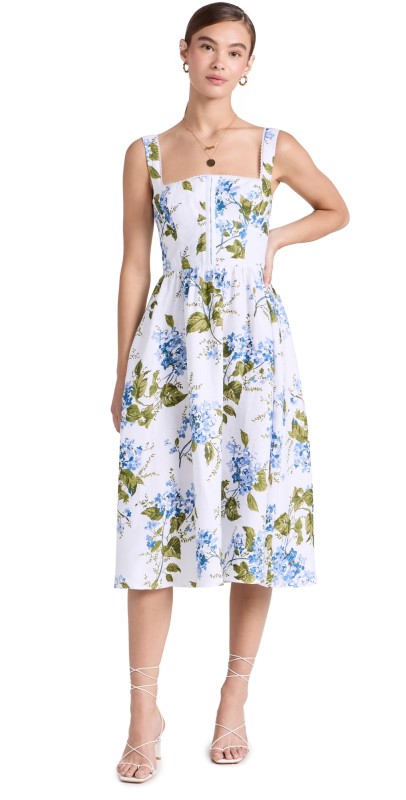 Reformation Tagliatelle Linen Dress Riviera