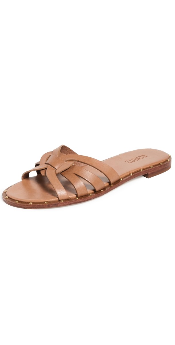 Schutz Pheonix Flat Sandals Miele