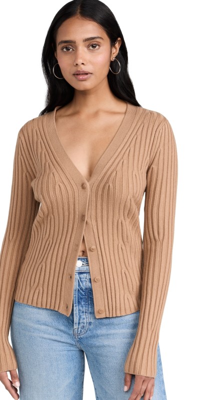 PAIGE Shirin Cardigan Dark Camel