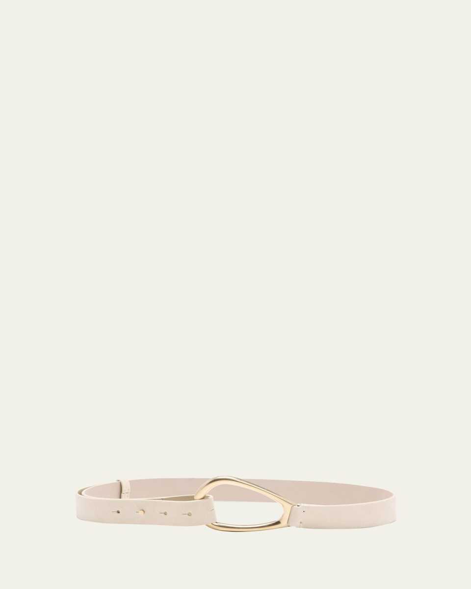 Suede Belt with Substantial Buckl