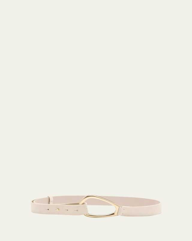 Suede Belt with Substantial Buckl