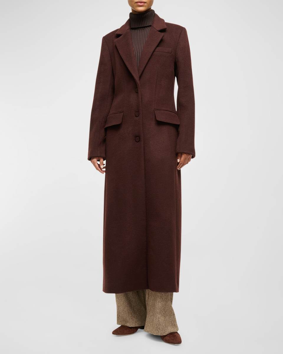 Sanza Single-Breasted Wool Coat
