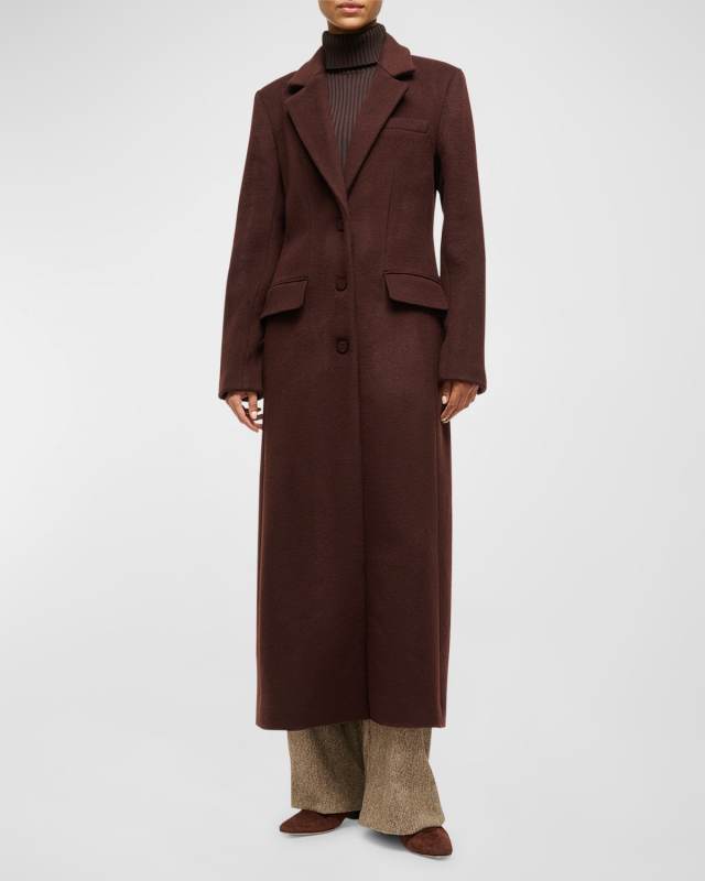 Sanza Single-Breasted Wool Coat