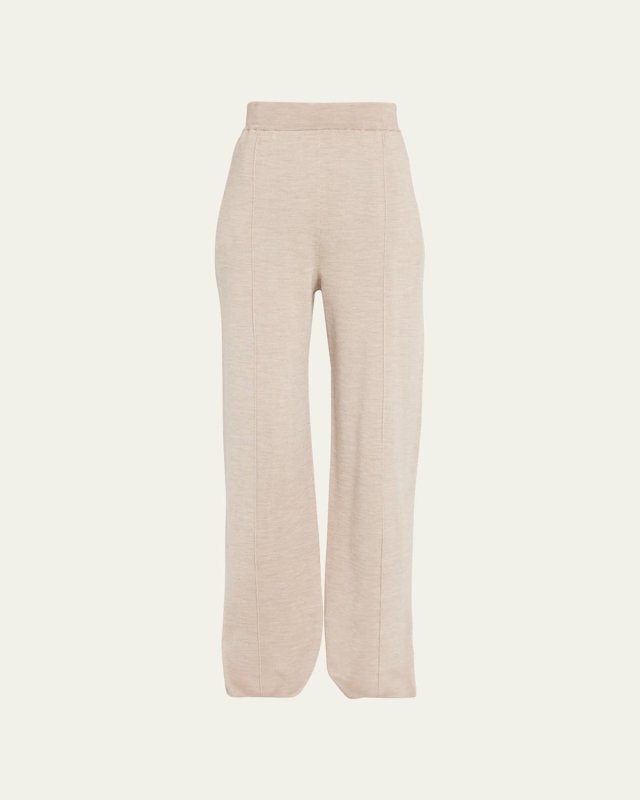 Egle Cashmere Straight-Leg Slit-Hem Sweatpants