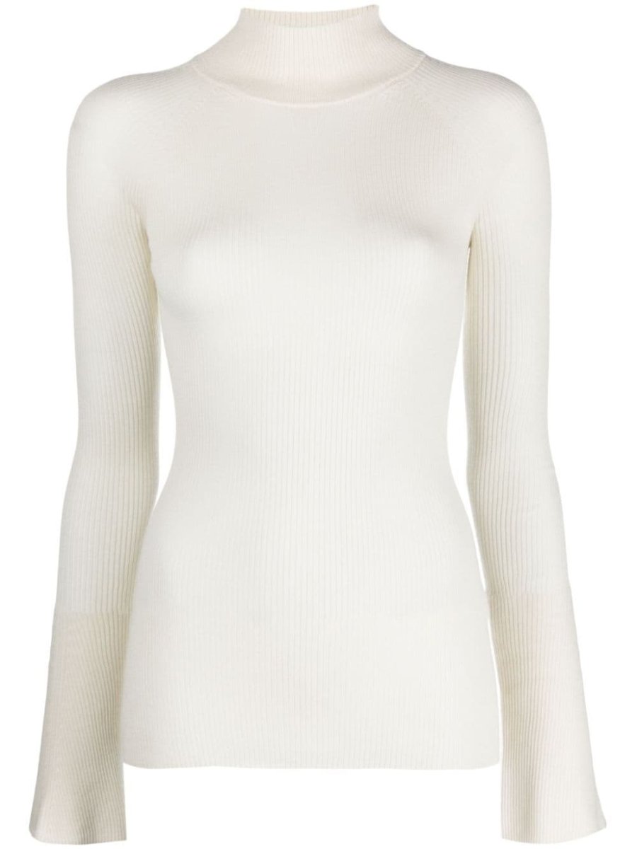 slim-cut ribbed-knit jumper