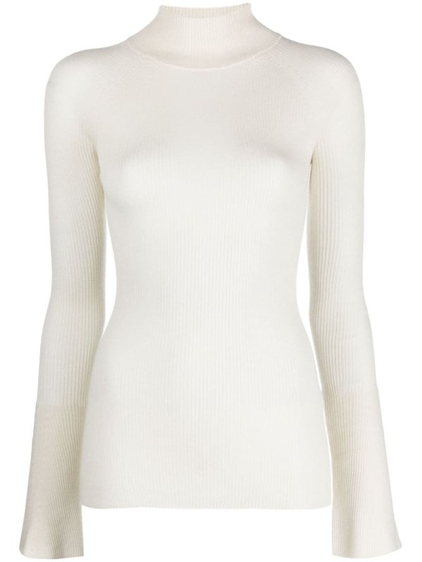 slim-cut ribbed-knit jumper