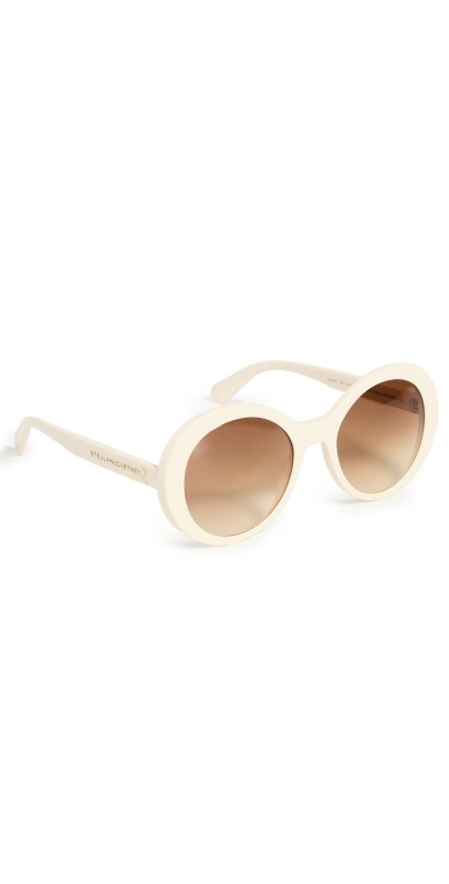 Stella McCartney Oversized Round Sunglasses Ivory/Gradient Brown