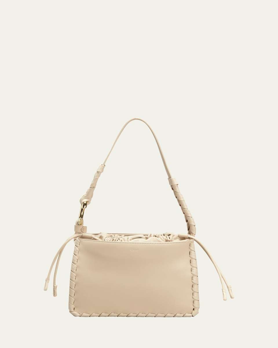 Mate Drawstring Woven Leather Shoulder Bag