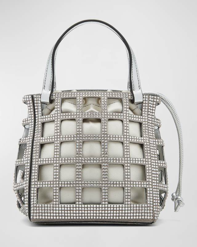 Crystal Mini Square Grid Tote Bag