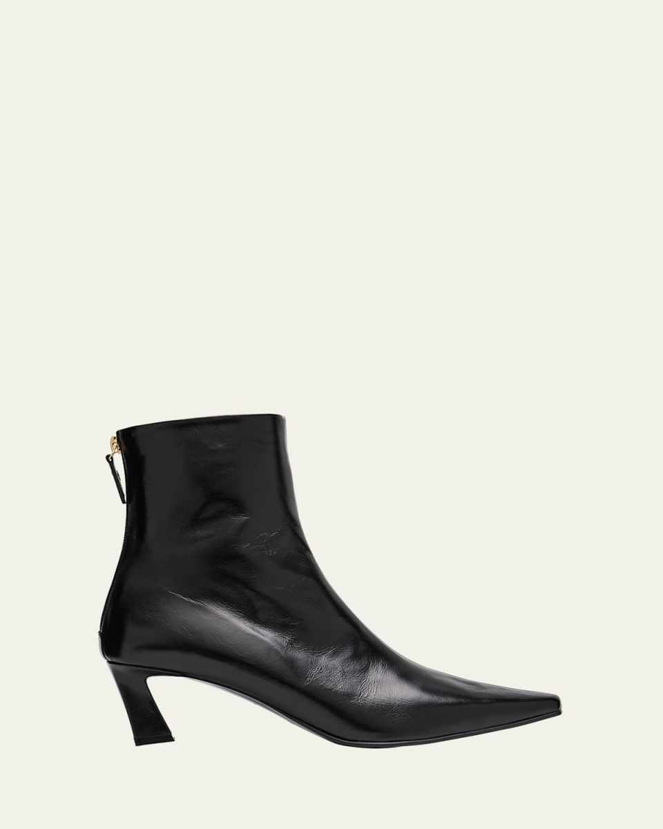Slim Leather Zip Ankle Booties