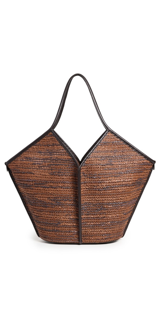 Hereu Calella Raffia Bicolour Bag Dark Brown/Tan