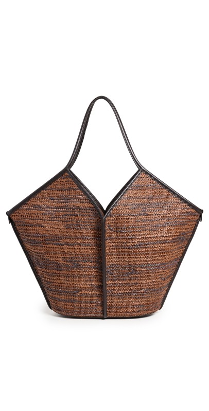 Hereu Calella Raffia Bicolour Bag Dark Brown/Tan