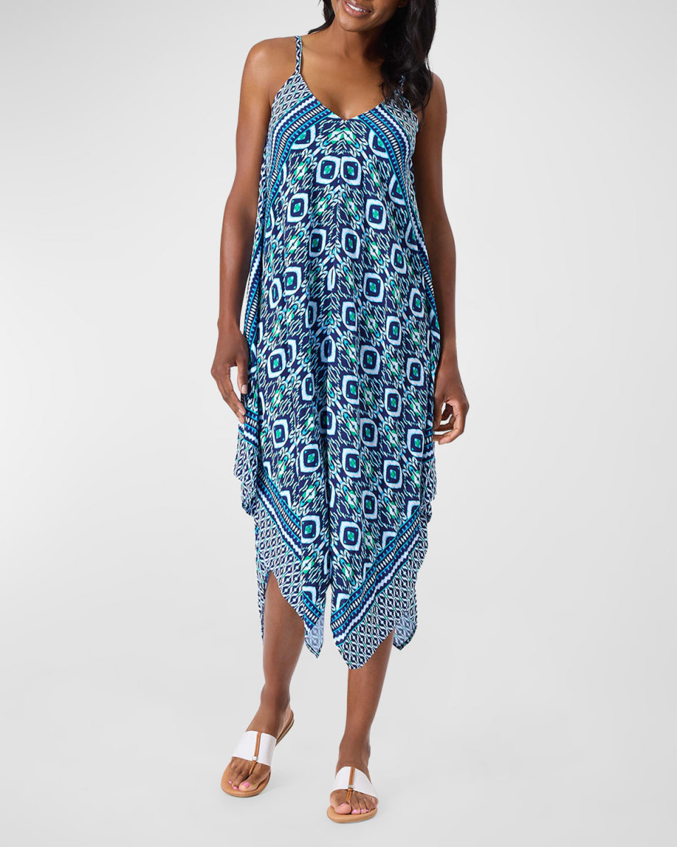 Ikat Engineered Scarf Beach/Coverup Dress