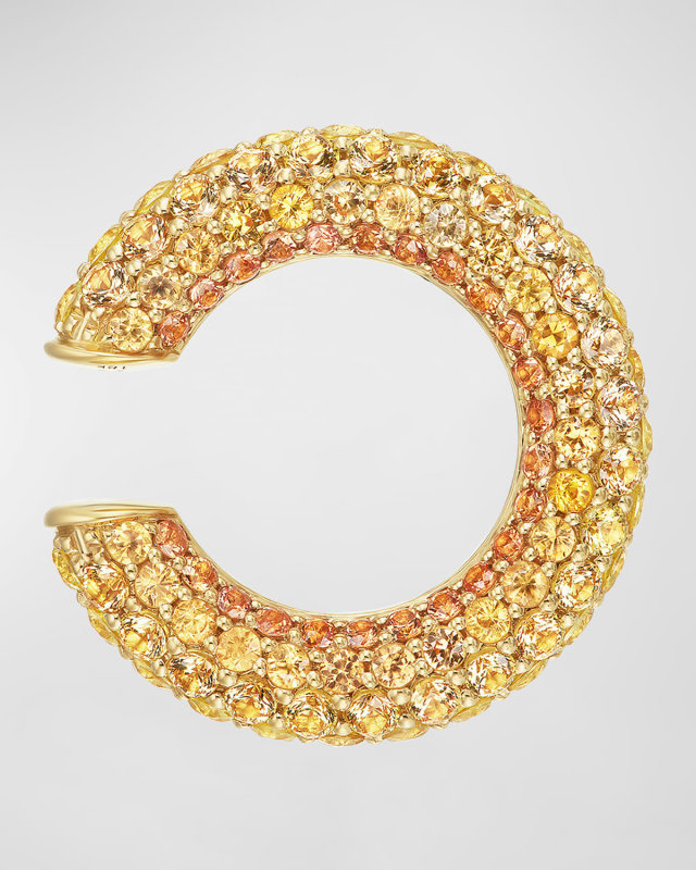 Sunrise 18K Yellow Gold Ombre Sapphire Ear Cuff, Single