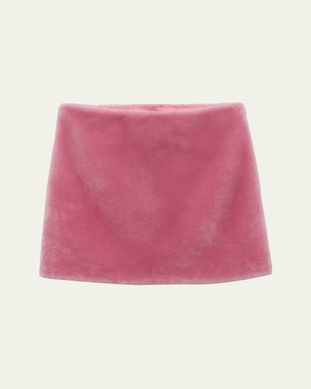 Montone Mini Shearling Skirt